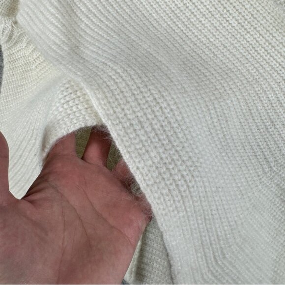 Maje Angora Blend Wrap Sweater Cream V Neck Knit Size Small Luxury Soft Knit - Picture 7 of 15